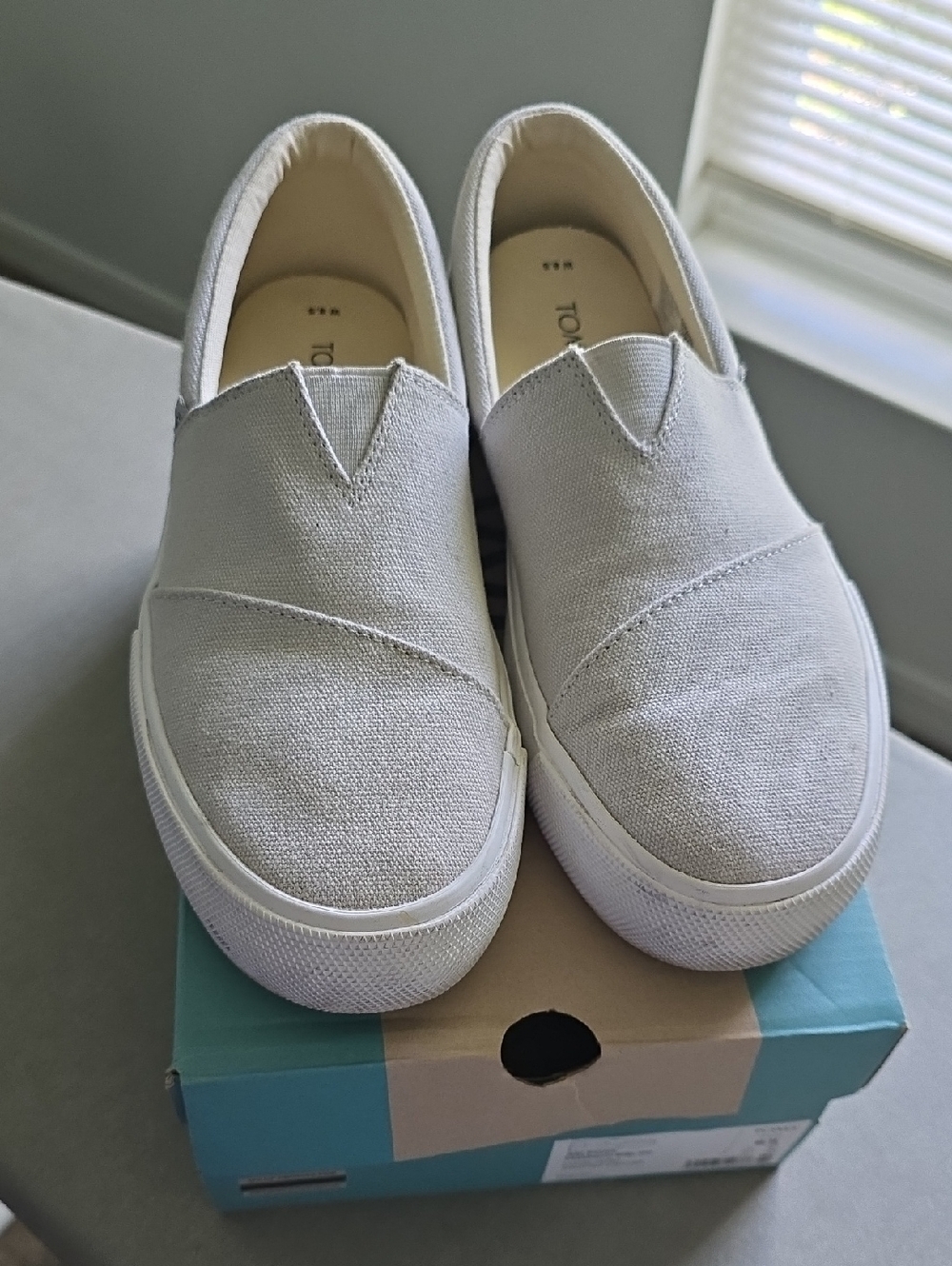 Toms Lunar Grey Platform Slip-On Sneakers